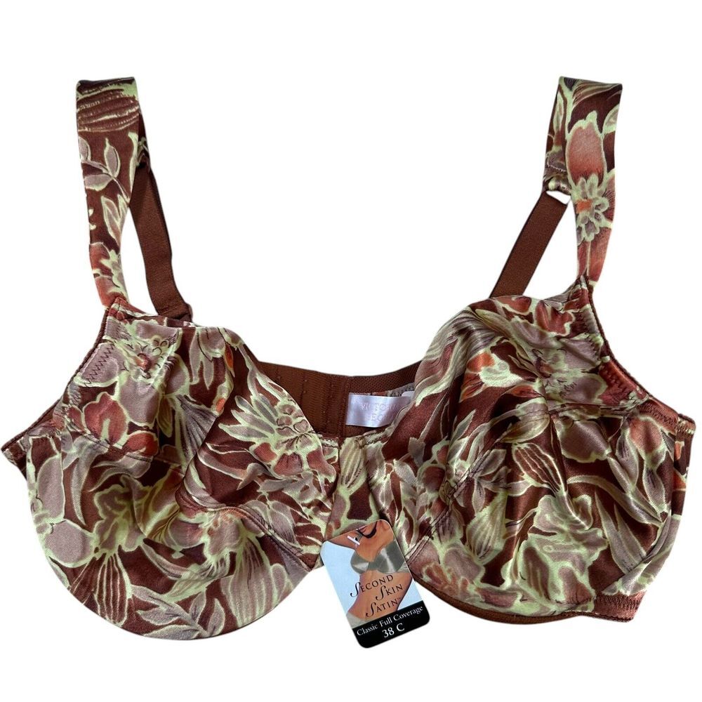 VTG Victoria's Secret Second‎ Skin Satin Underwire Bra 38C Floral New NWT